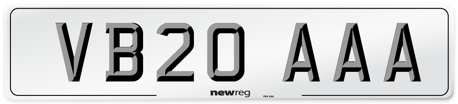VB20 AAA Number Plate from New Reg